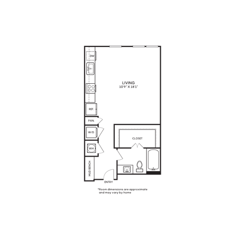 A floor plaSoutherly at LoSo Apartment S6